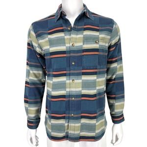 Territory Ahead Mens Medium Shirt Plaid Colorblock Button Front Casual Everyday